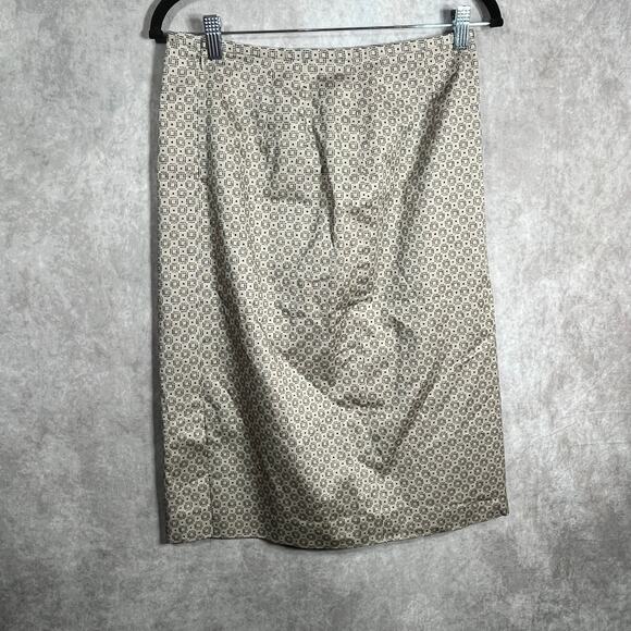 Pendleton Pencil Skirt Womens Size 10 Beige Geometric‎ Print Knee Length Lined - Picture 5 of 9